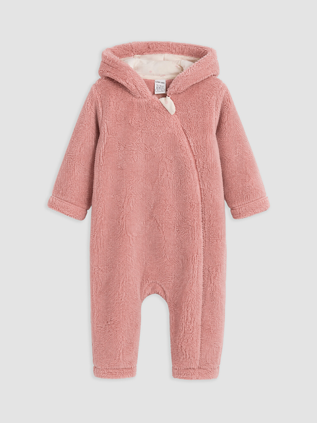 Pembe Kapüşonlu Kız Bebek Tulum
