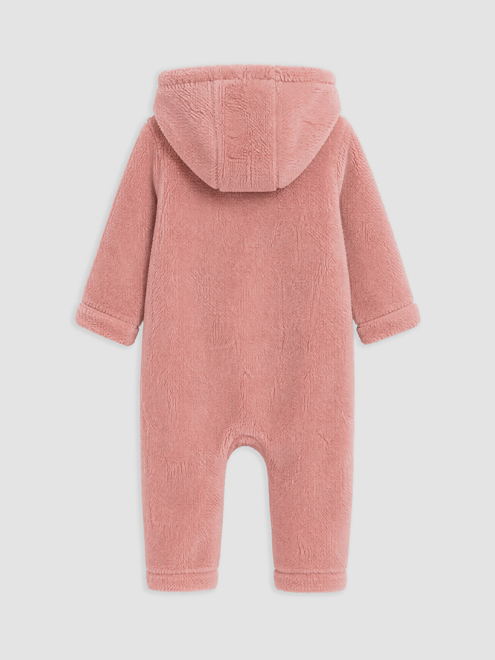 Pembe Kapüşonlu Kız Bebek Tulum-2