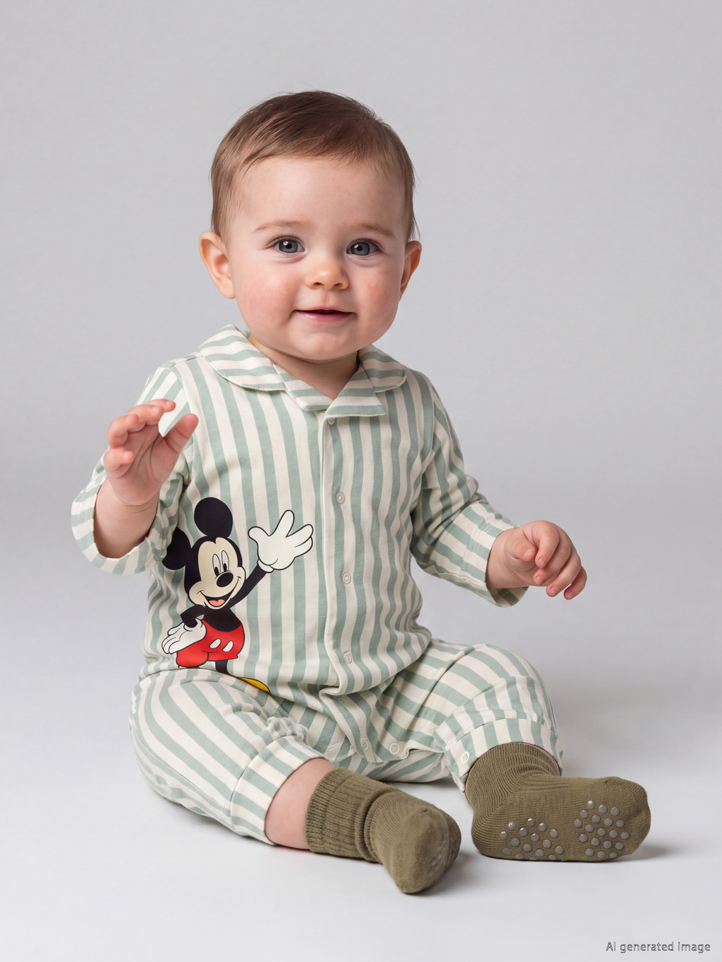  Mickey Mouse Printed Baby Boys' Jumpsuit