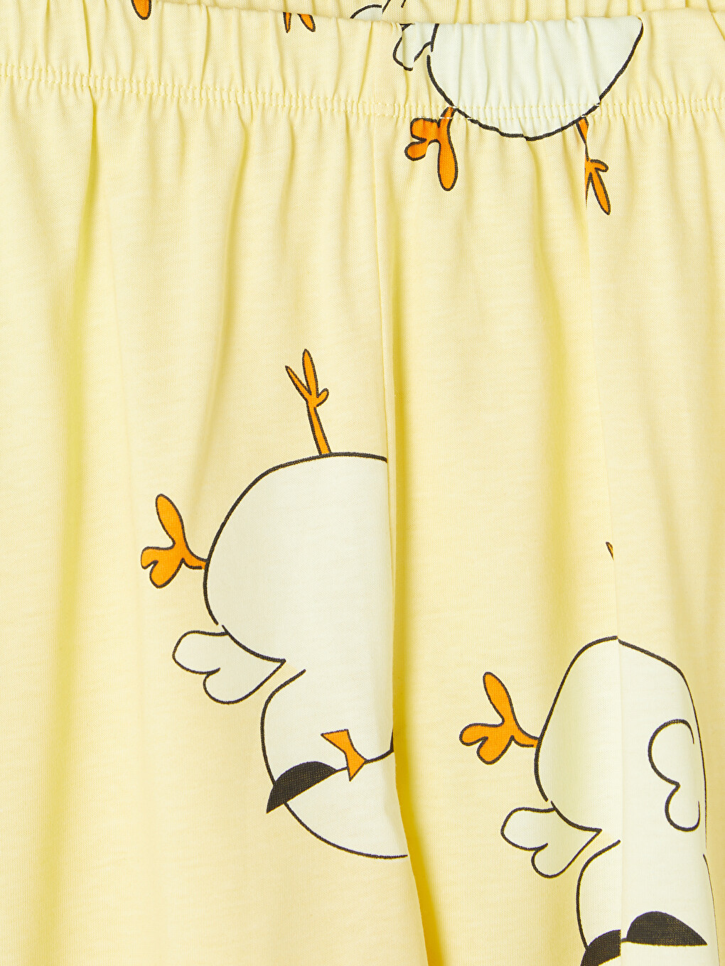 Sarı Beli Lastikli Desenli Kadın Şort Pijama Alt-1