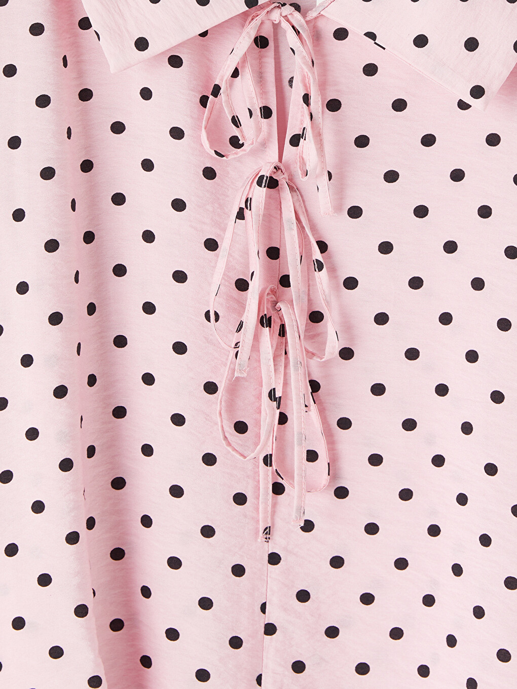 Pembe Bebe Yaka Puantiyeli Bluz-1