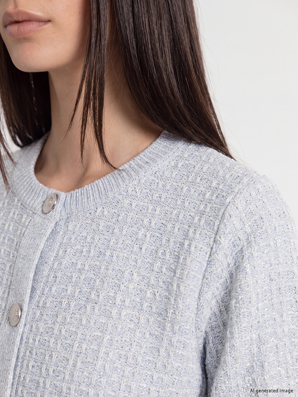 Self Patterned Women's Knitwear Cardigan-2