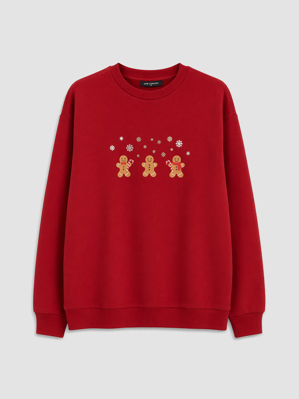 Woman Red Sweatshirt