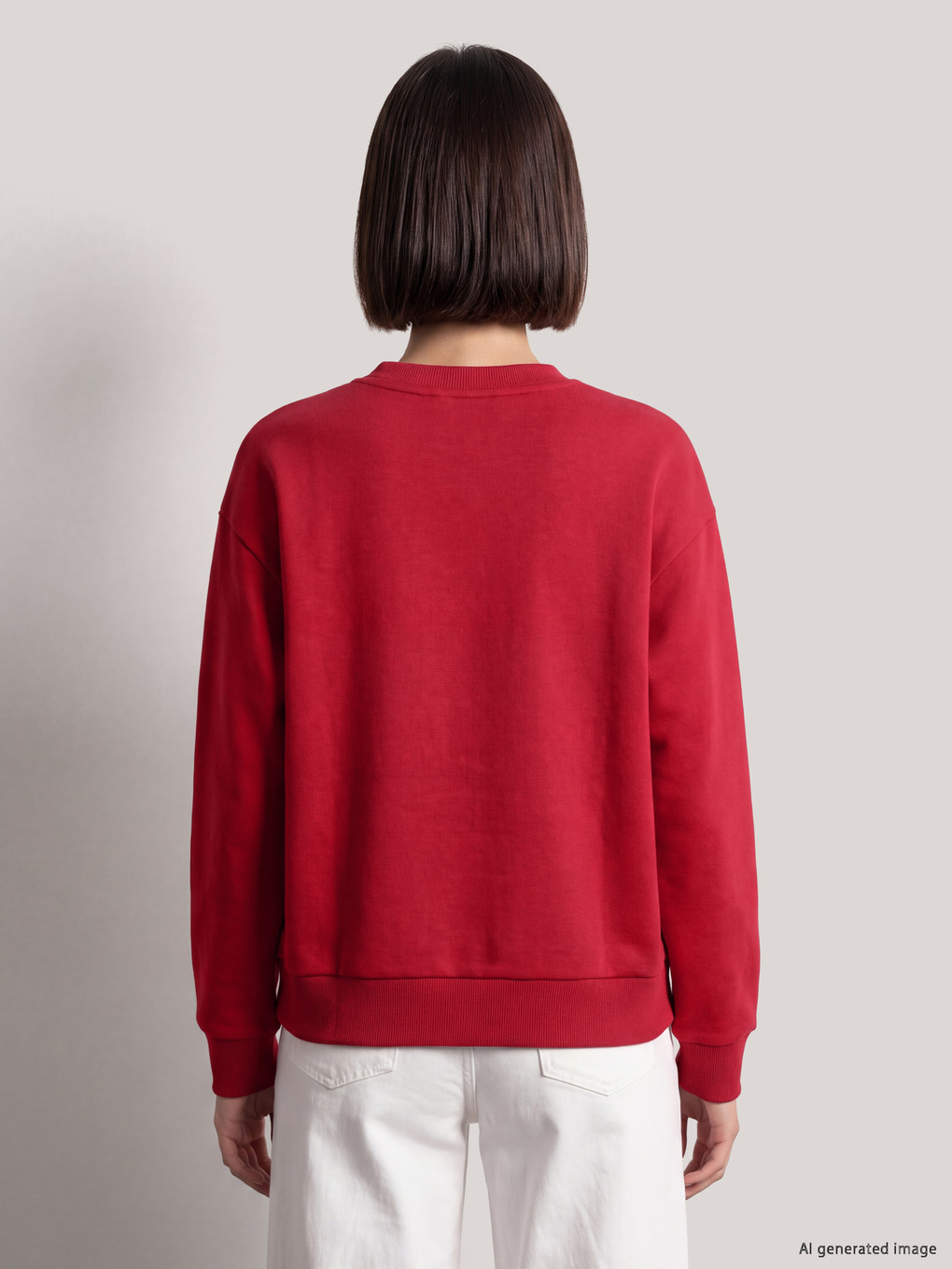 Kırmızı Yeni Yıl Temalı Kalın Sweatshirt-2