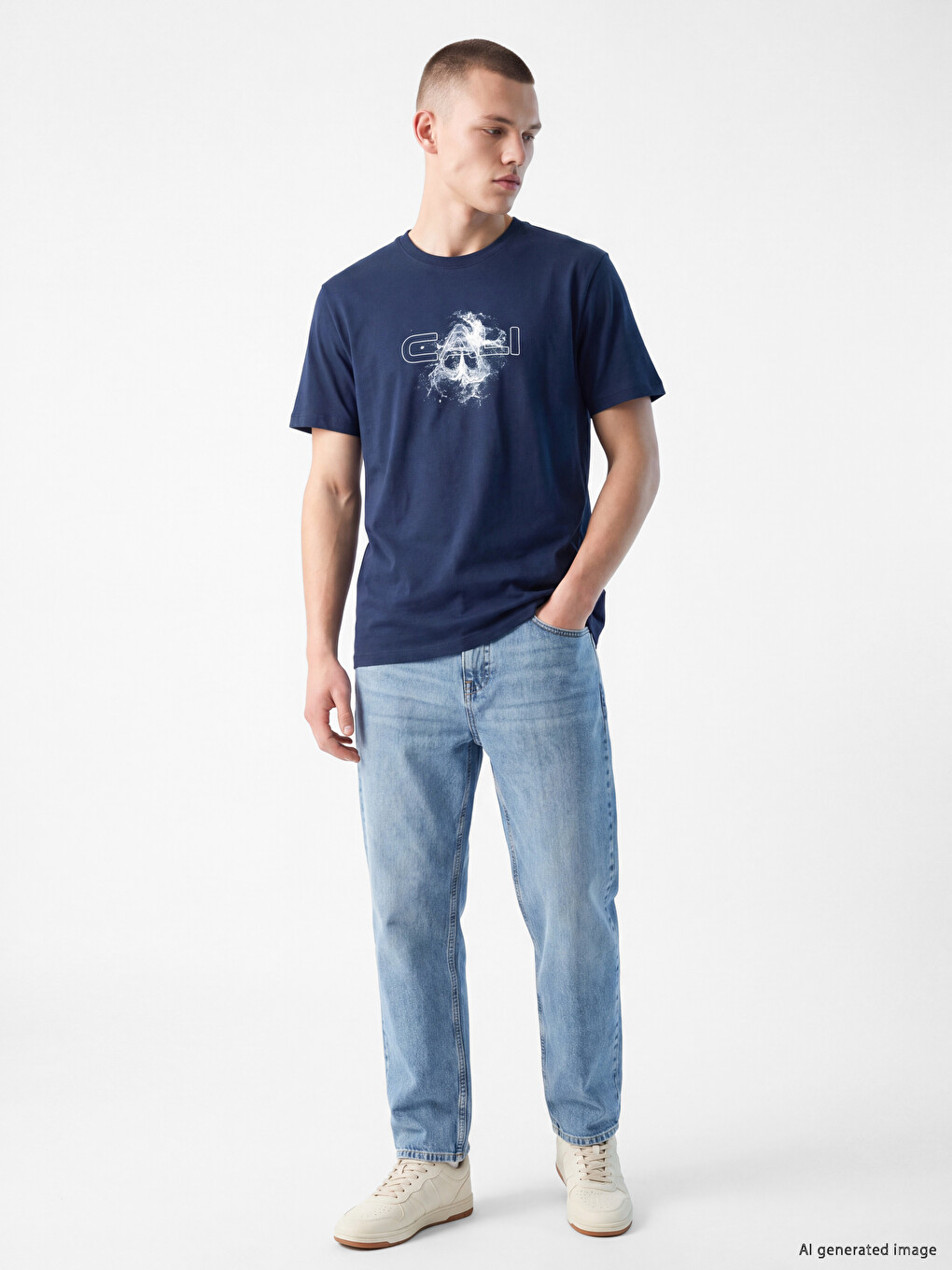 Crew Neck Printed Men's T-shirt-1
