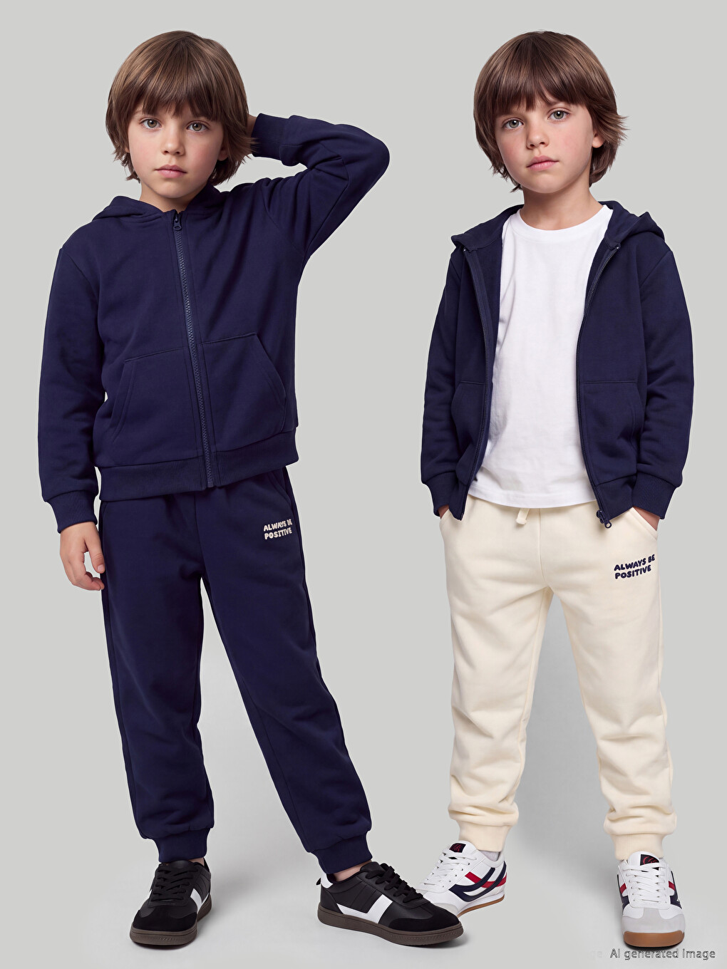 Boy Beige Jogger Sweatpants