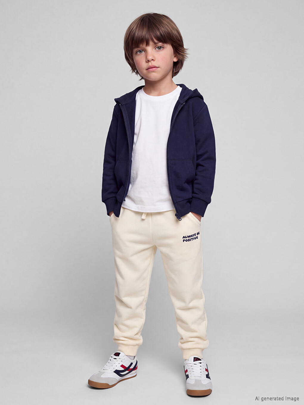 Boy Beige Jogger Sweatpants-2