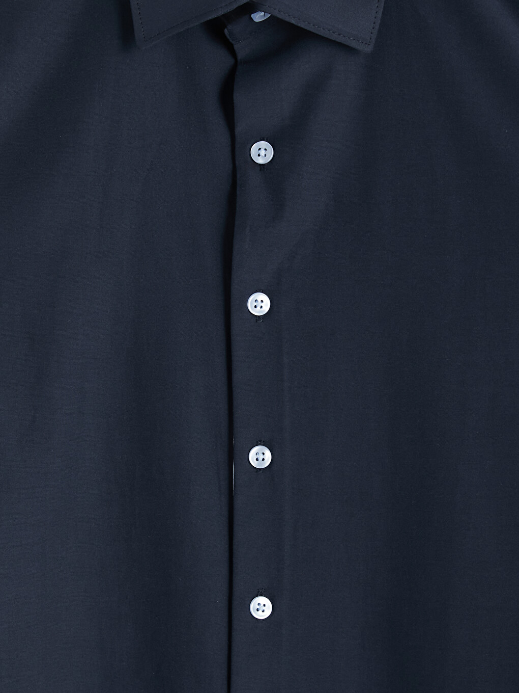Lacivert Slim Fit Erkek Basic Gömlek-2