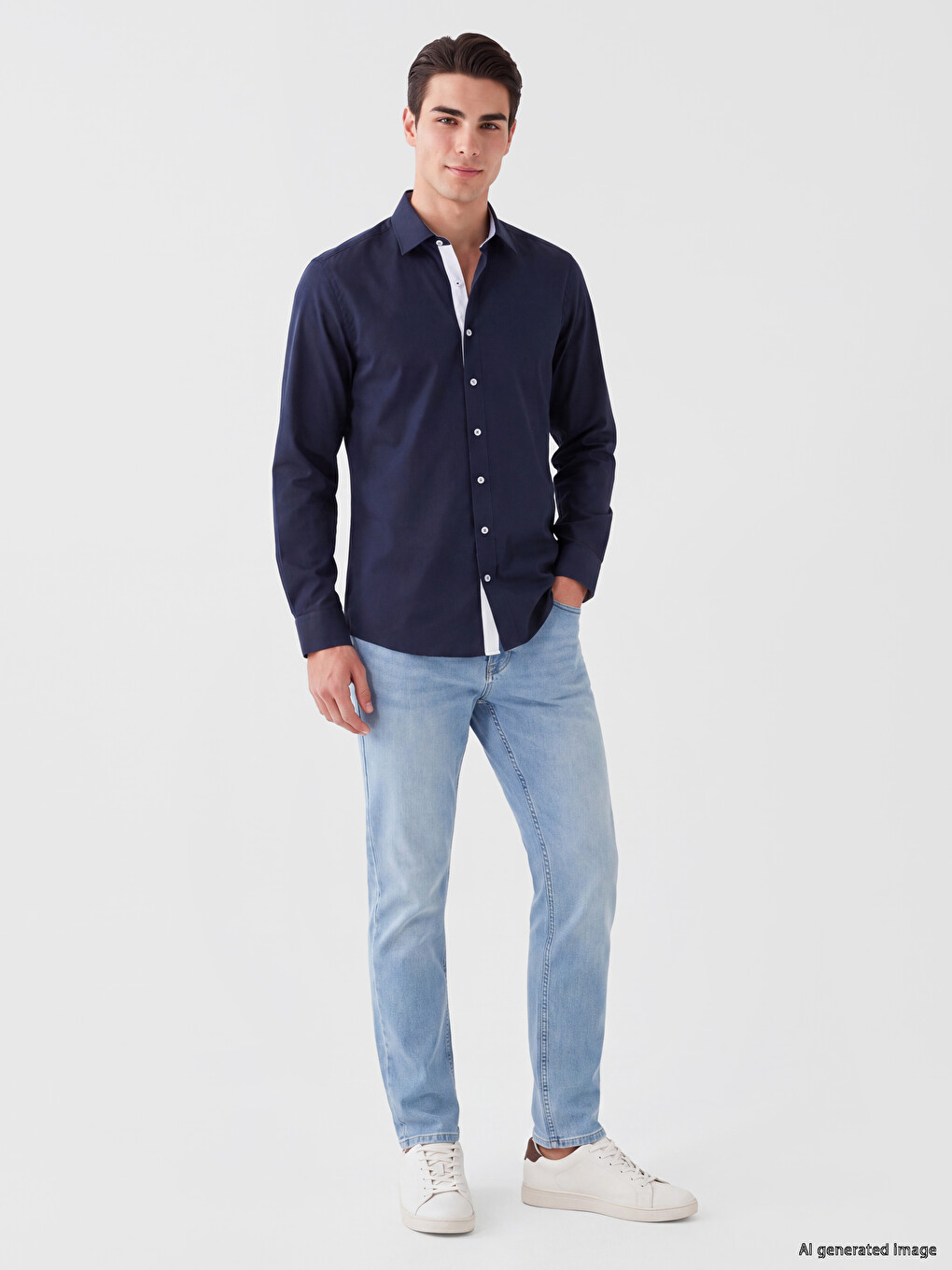 Slim Fit Muška Basic Košulja-1