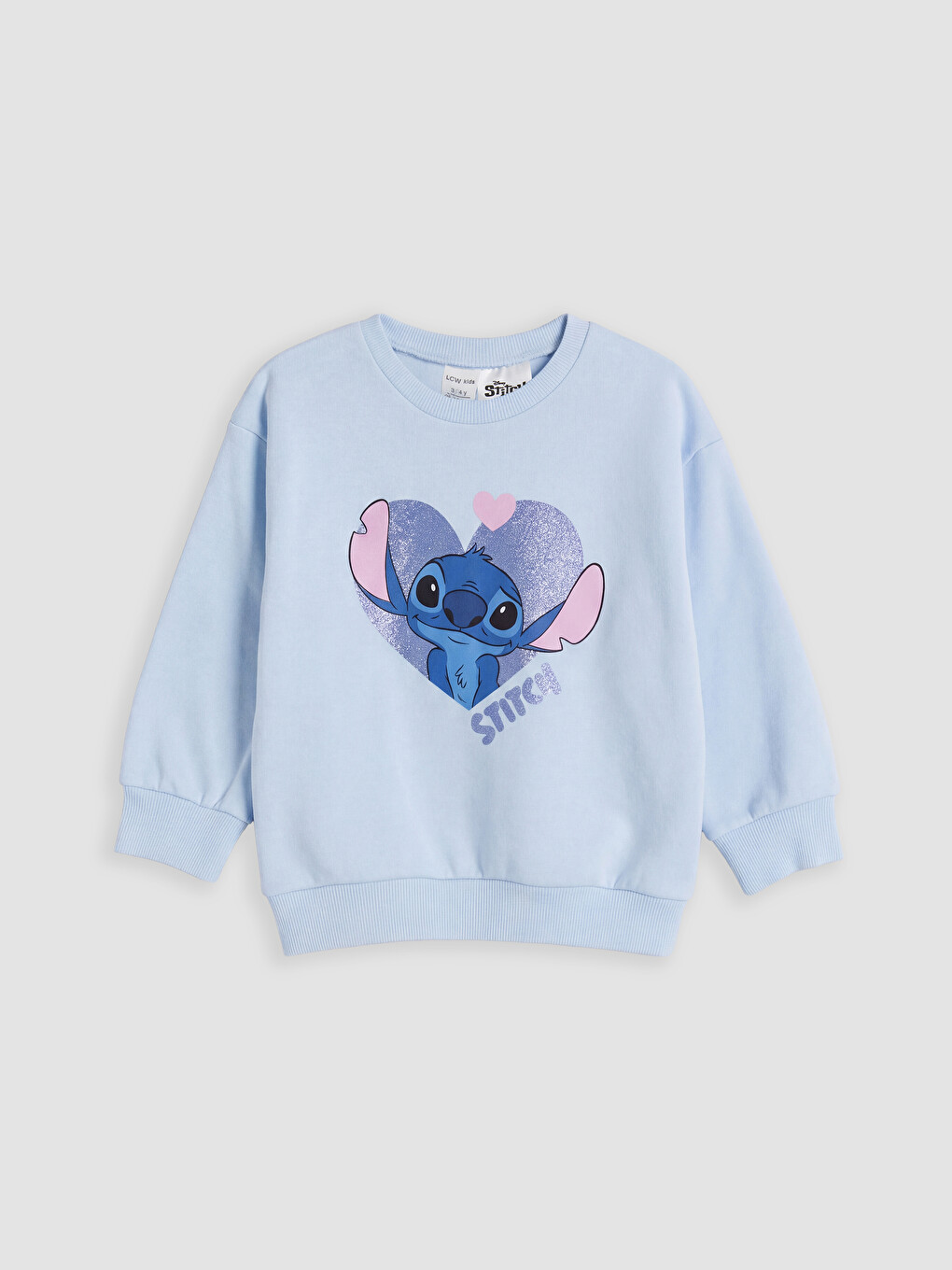 Crew Neck Stitch Printed Girls' Sweatshirt And Sweatpants-1