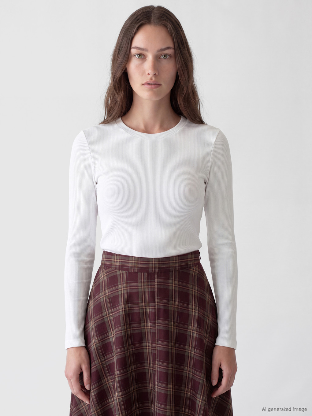 Waist Zippered Plaid Asymmetric Cut Skirt-2