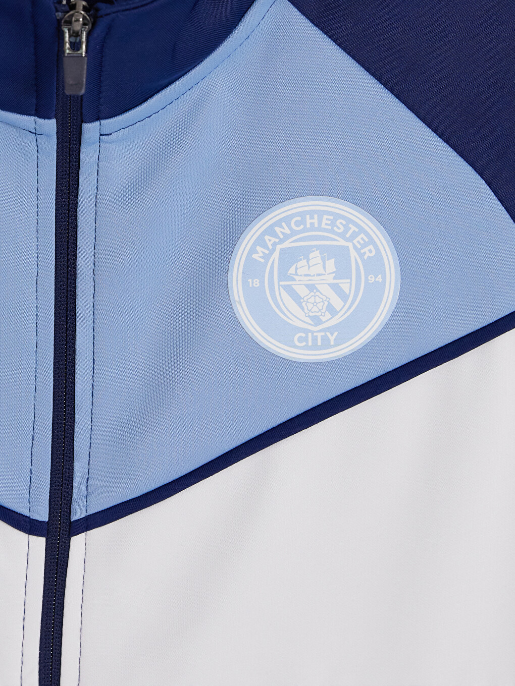 Lacivert Manchester City Baskılı Erkek Fermuarlı Sweatshirt-2