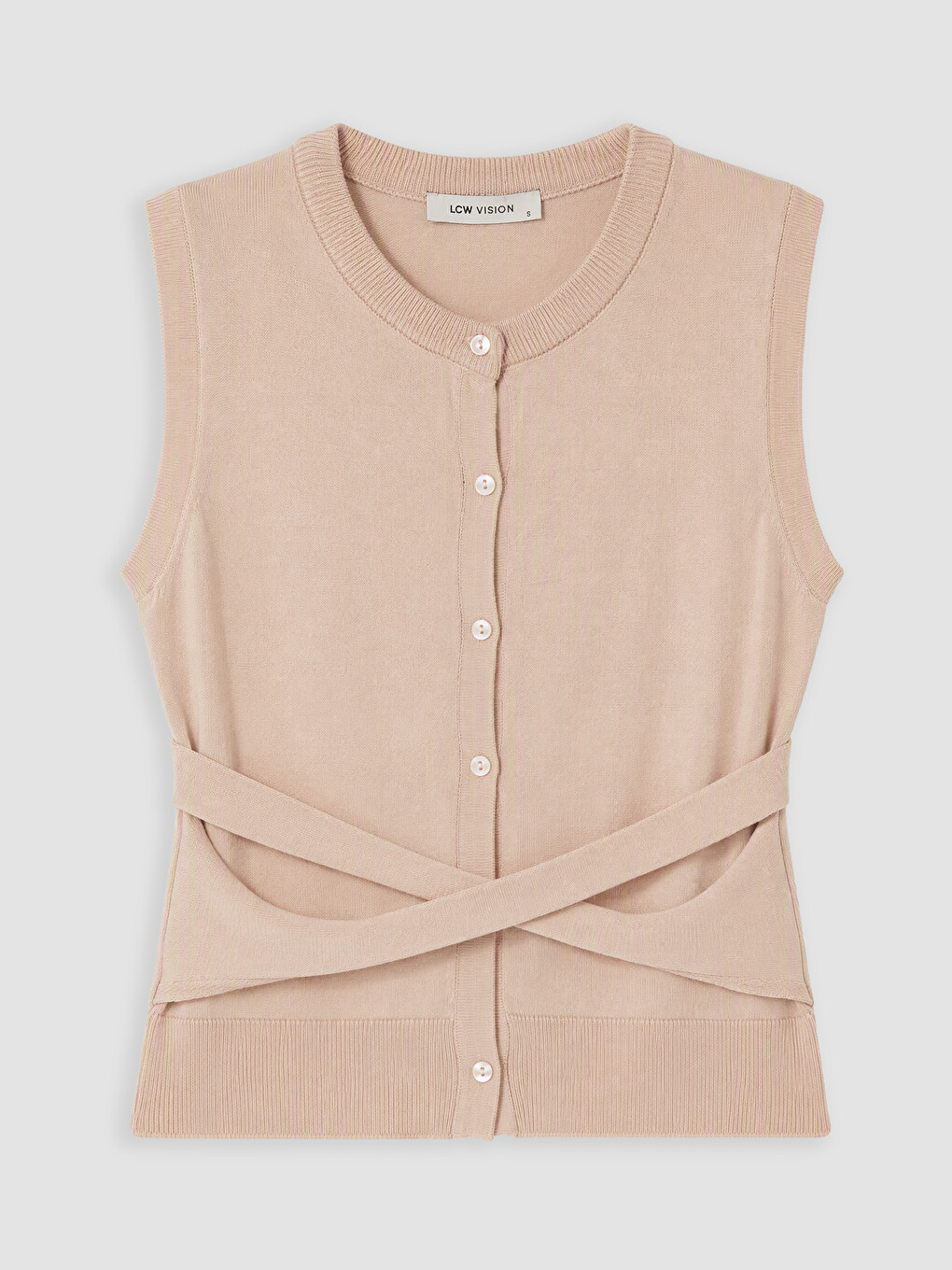 Woman Pink Knit Gilet