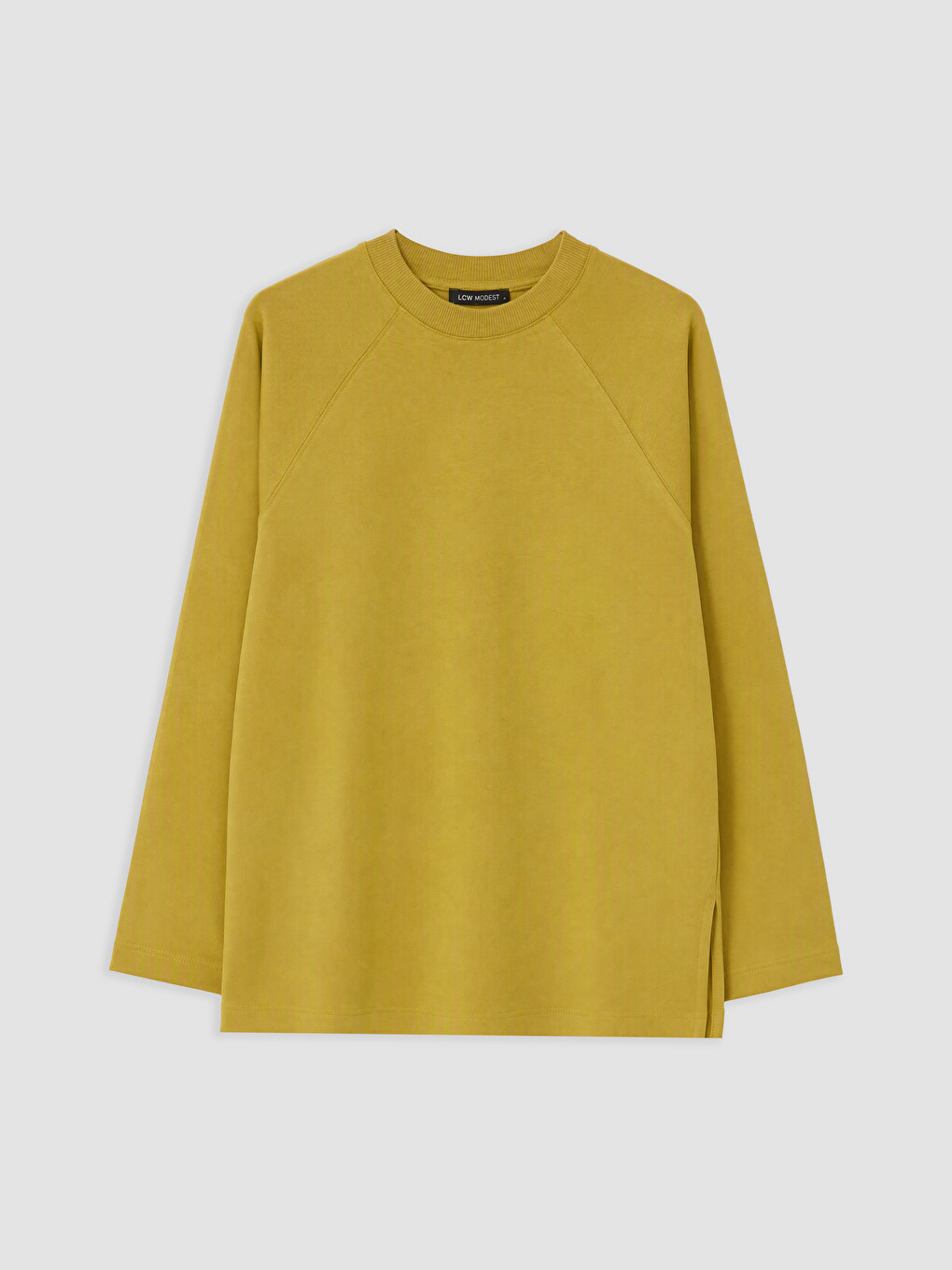 Yeşil Bisiklet Yaka Kadın Sweatshirt Tunik