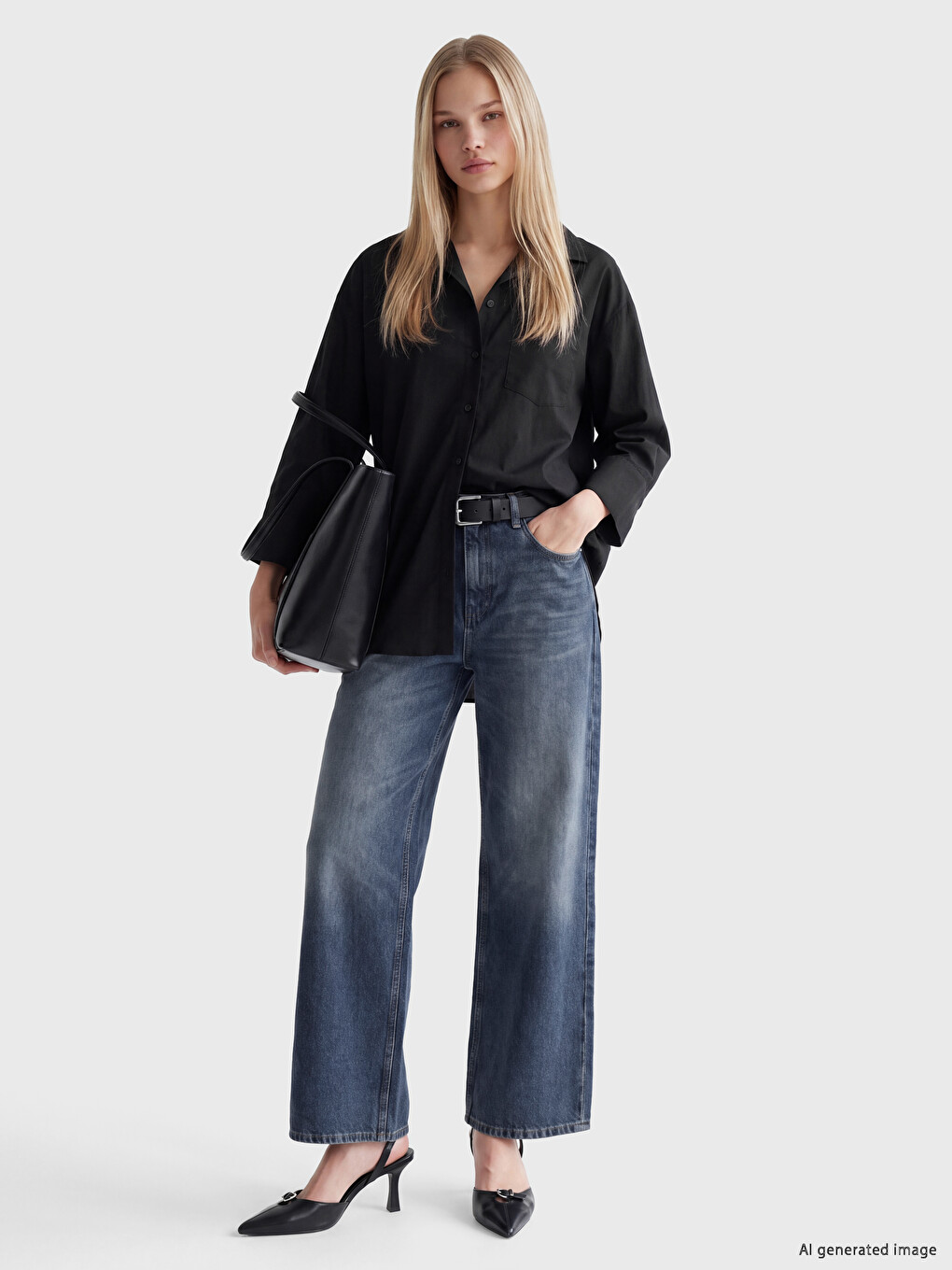 Blugi Wideleg Cu Buzunare