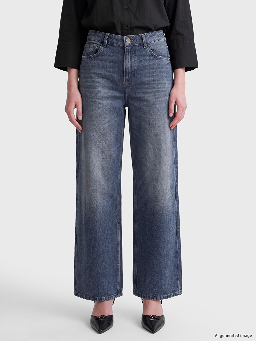 Blugi Wideleg Cu Buzunare-1
