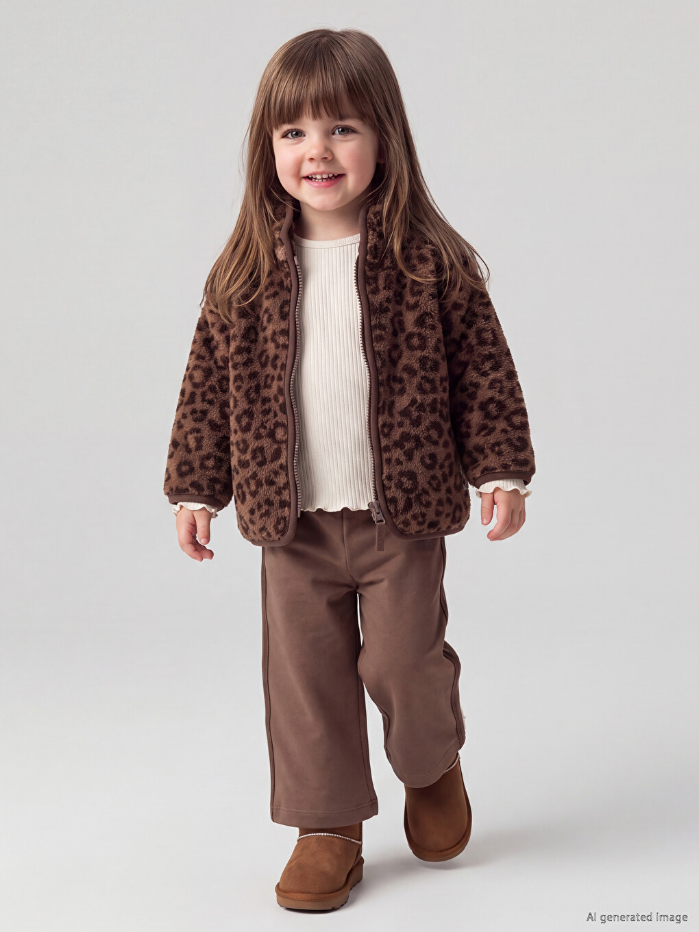  Leopar Desenli Kız Bebek Takım
