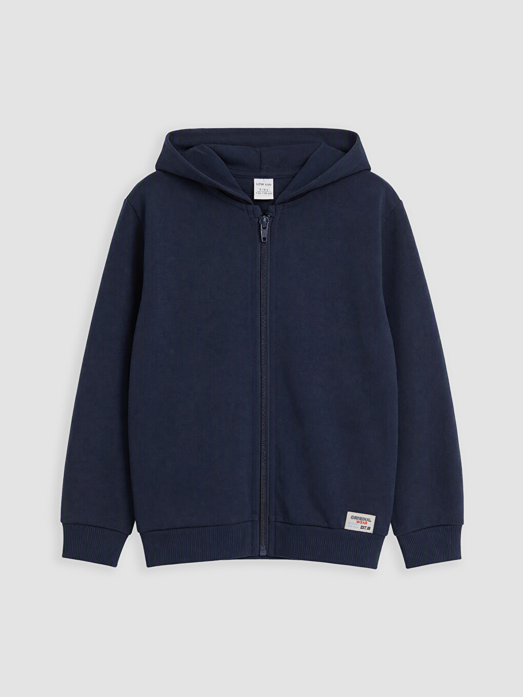Lacivert Kapüşonlu Erkek Çocuk Fermuarlı Sweatshirt