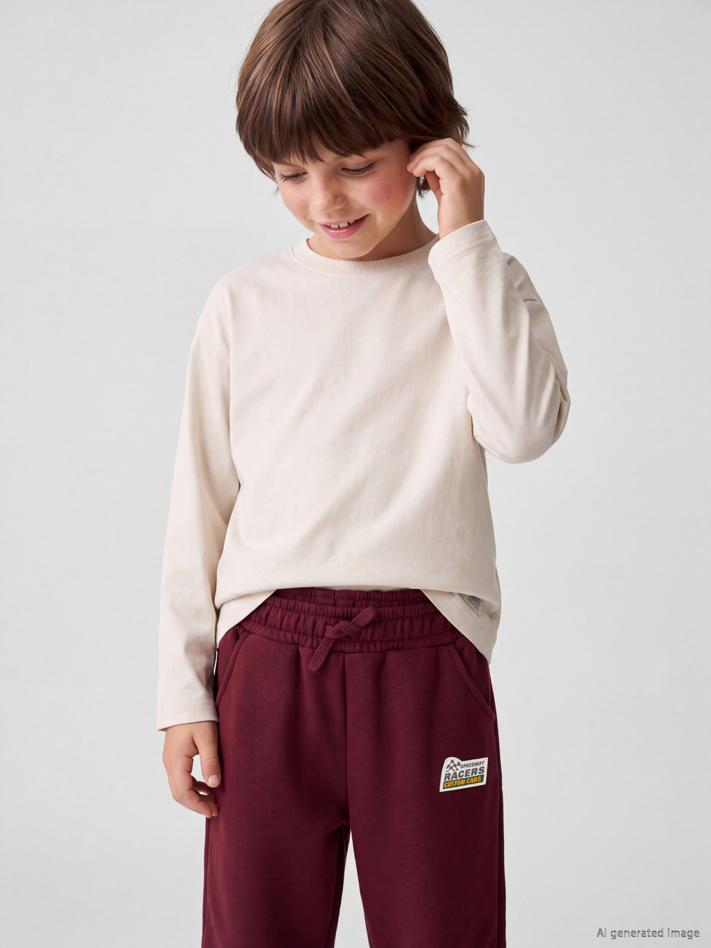 Bordo Baskılı Erkek Çocuk Jogger Eşofman Altı-1