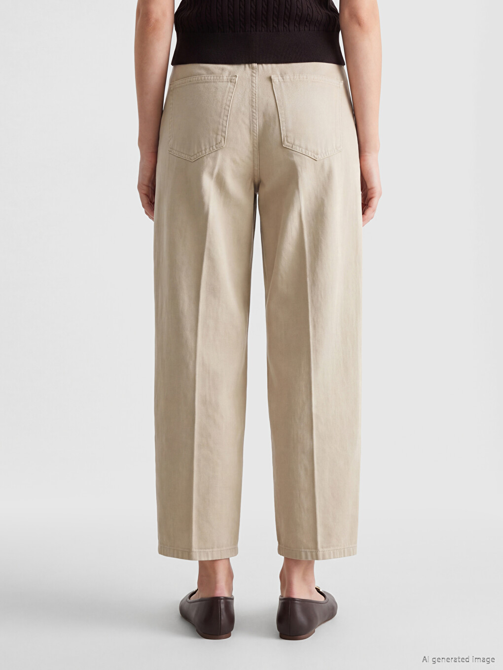 Bej Carrot Fit Kadın Jean Pantolon-3