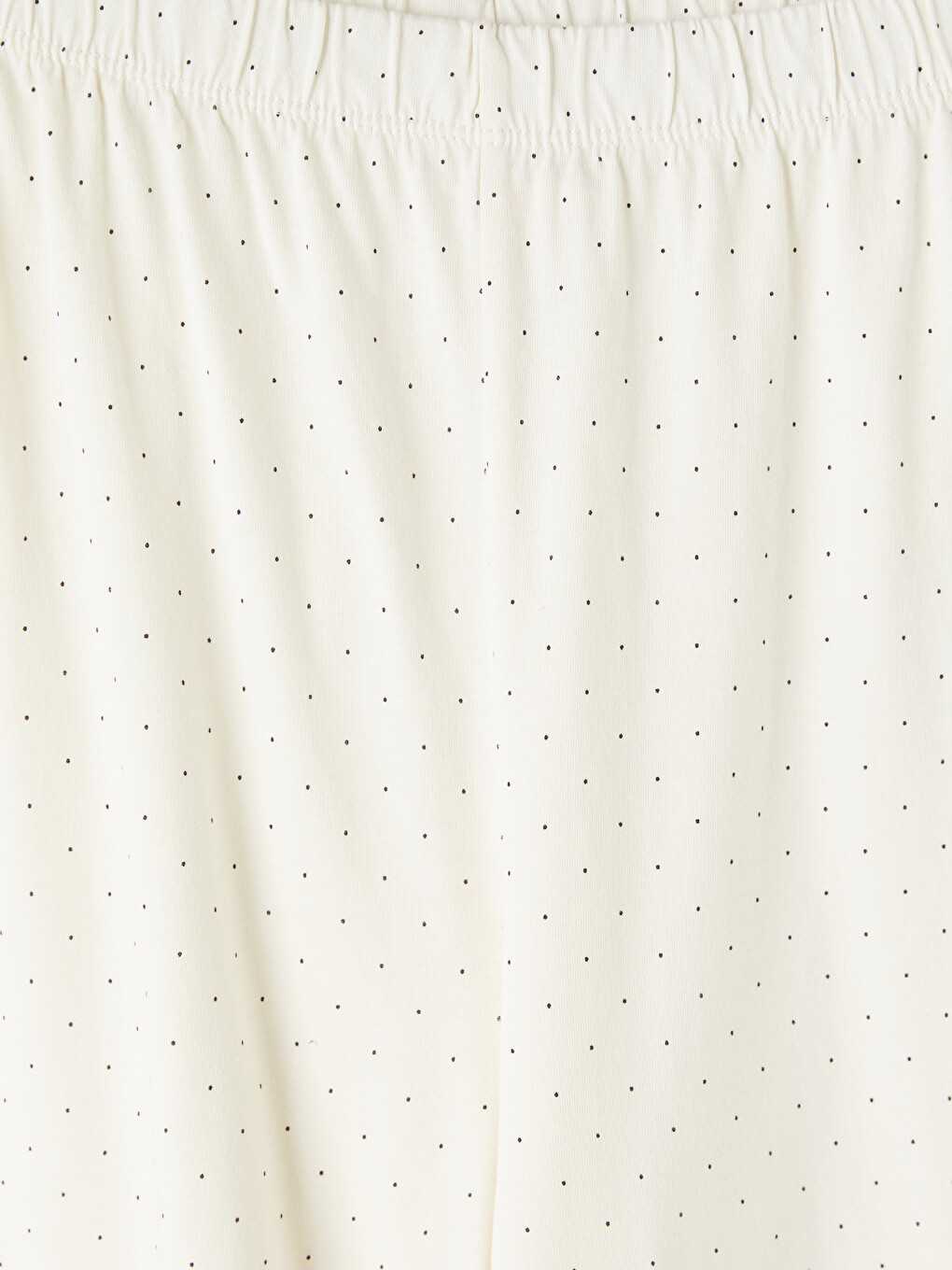 Ekru Puantiyeli Kadın Kaprili Pijama Takımı-9