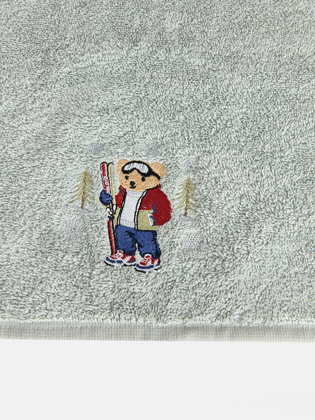 Bear Teddy Embroidered Cotton Face Towel 50x80 Cm-1