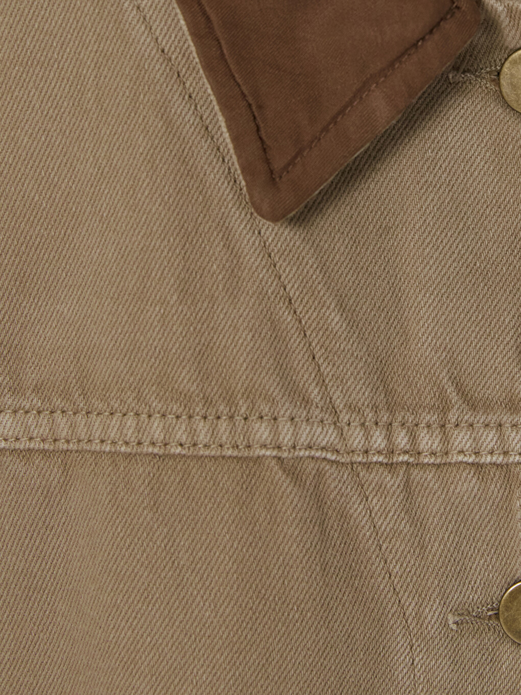Geacă Din Denim Bej Femeie-3