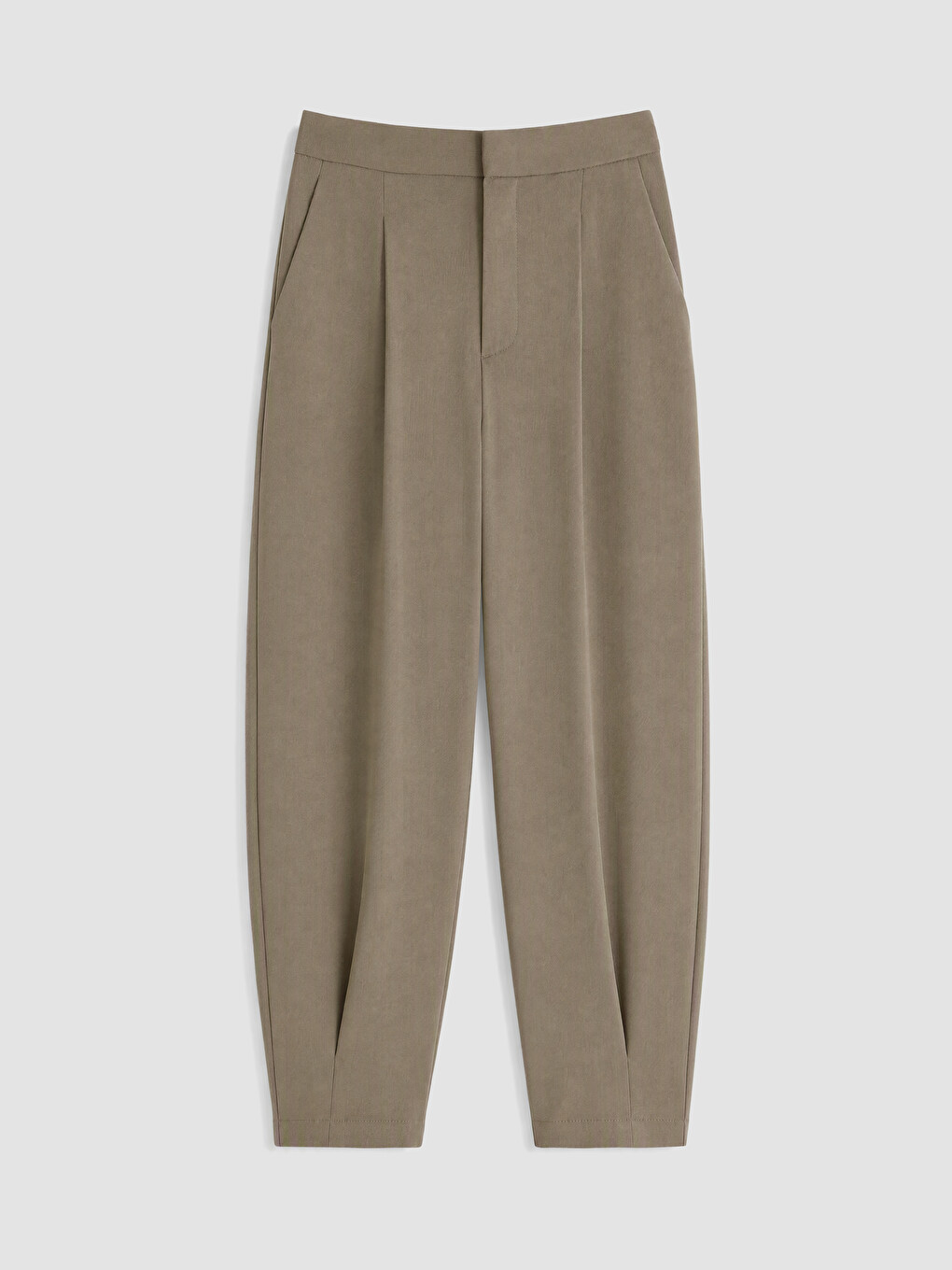Regular Fit Women's Pleated Fabric Trousers