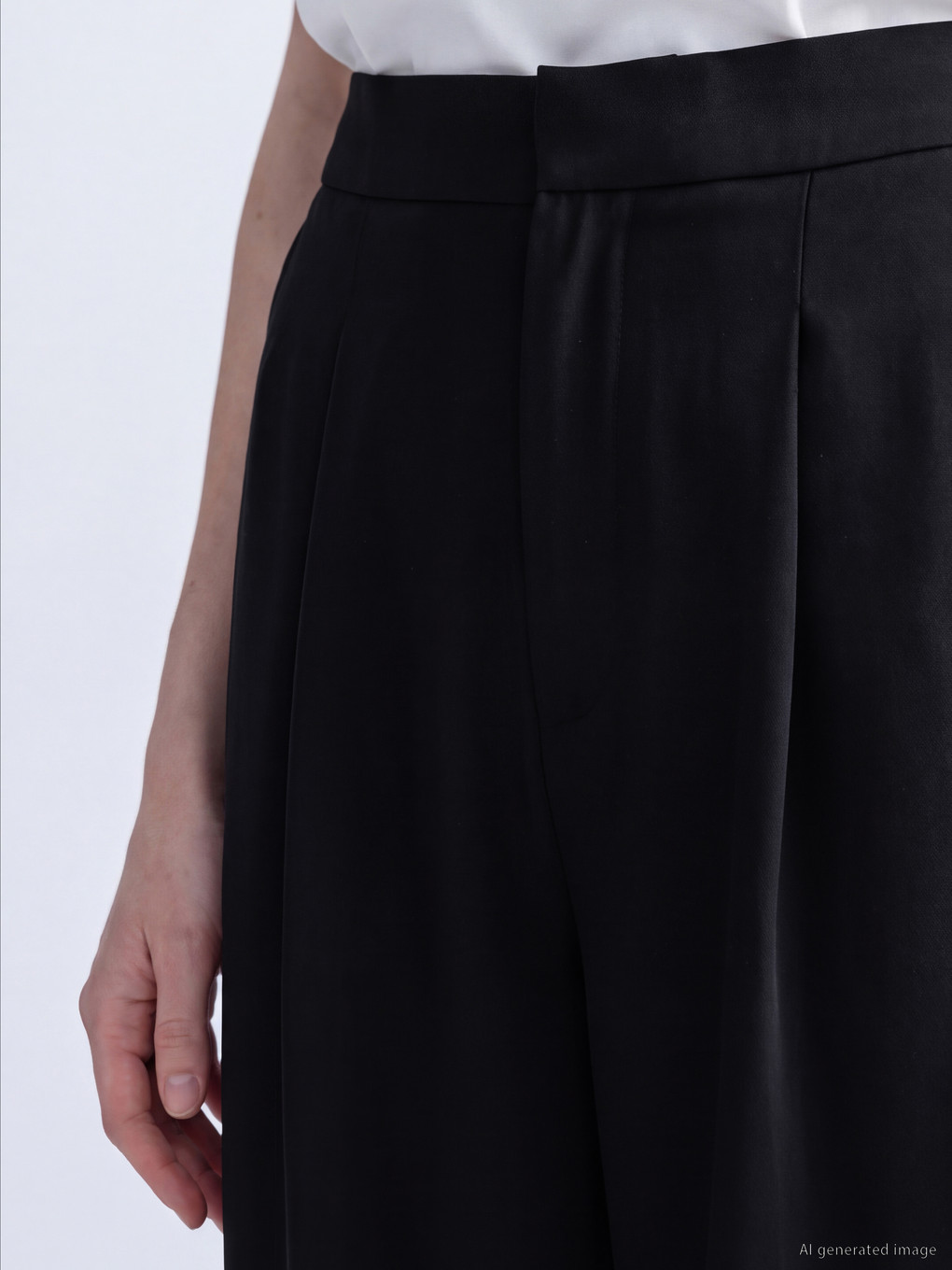 Regular Fit Women's Pleated Fabric Trousers-2