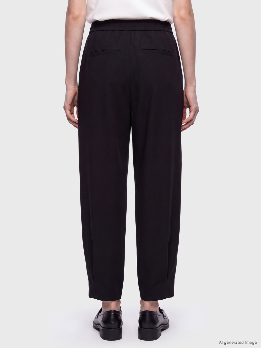 Regular Fit Women's Pleated Fabric Trousers-3