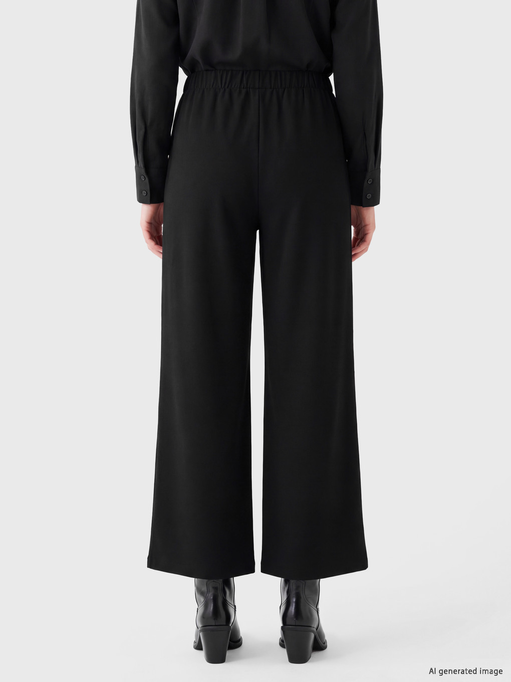 Elastic Waist Women's Pleated Trousers-3