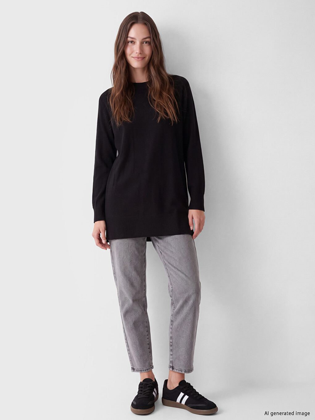Women's Basic Knitwear Tunic-1