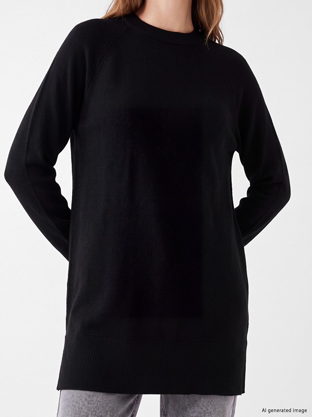 Women's Basic Knitwear Tunic-2