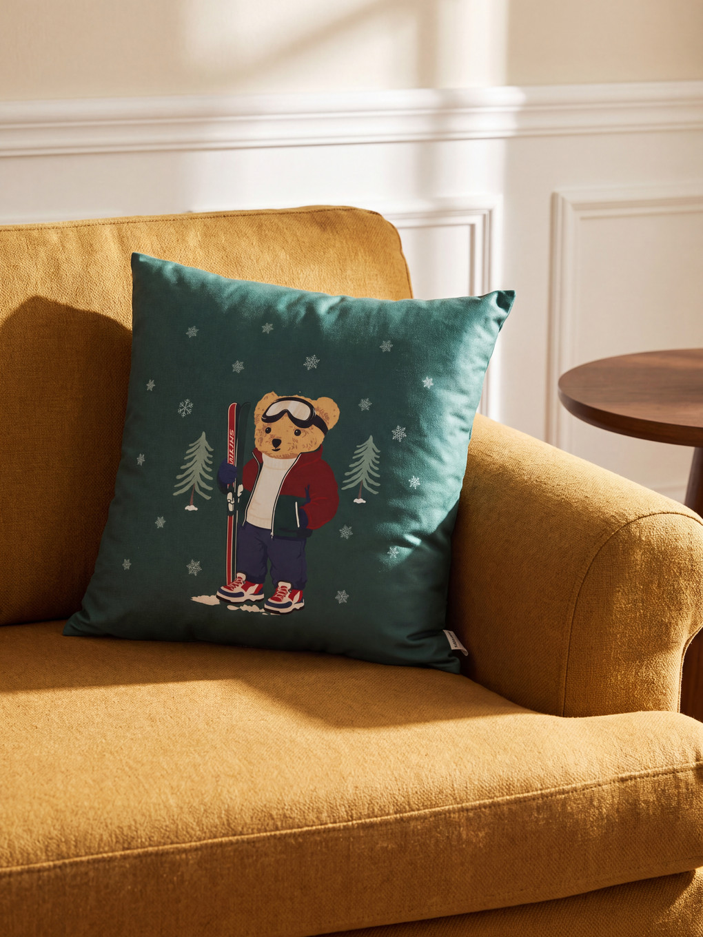 Bear Teddy Printed Cushion 45x45 Cm