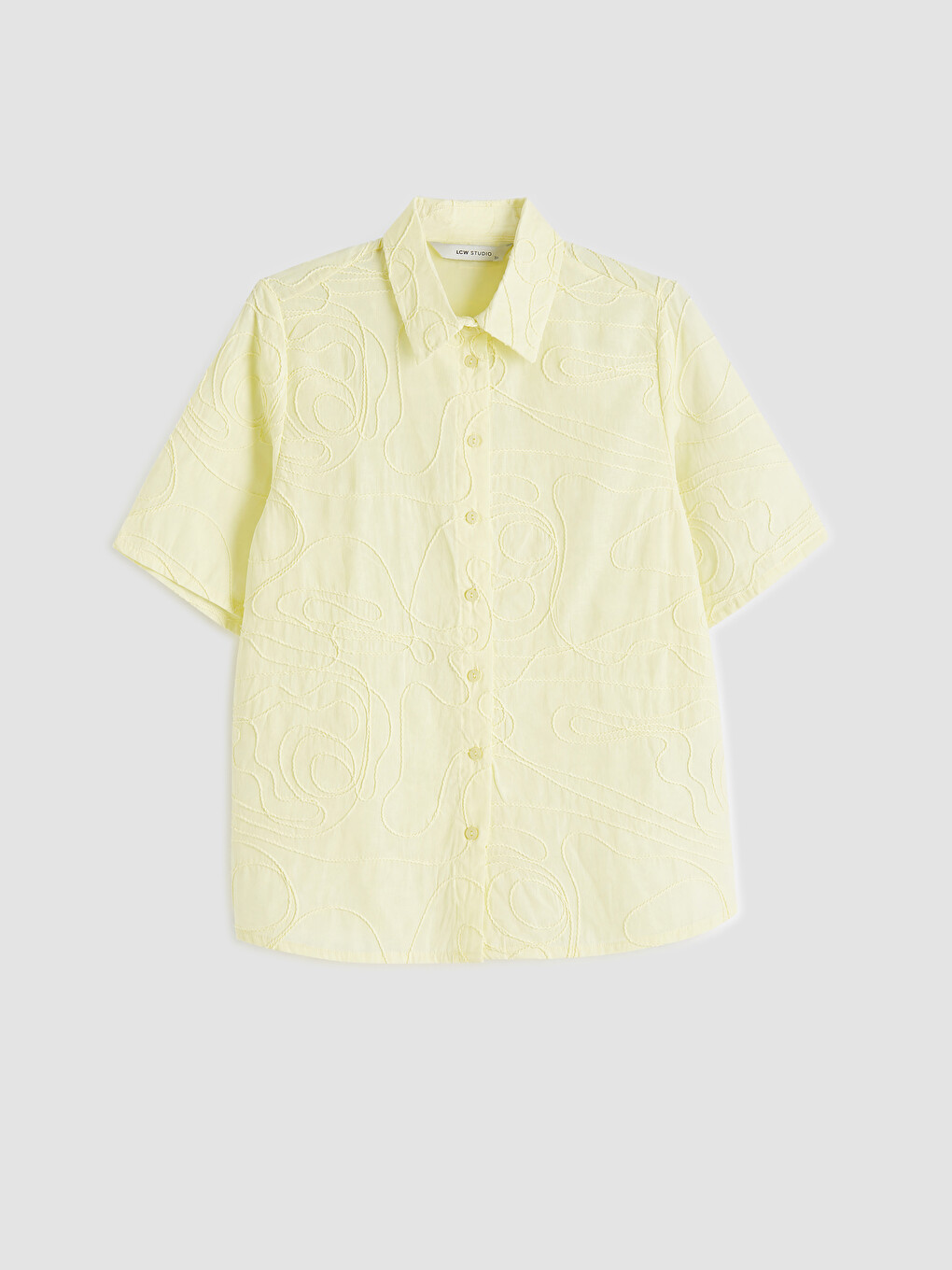 Short Sleeve Embroidered Women's Shirt-4