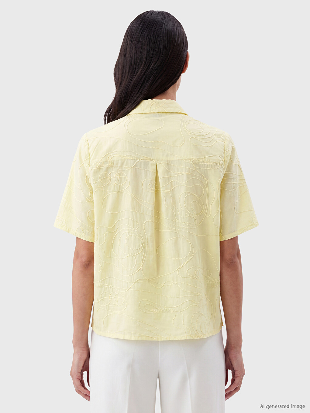 Short Sleeve Embroidered Women's Shirt-3