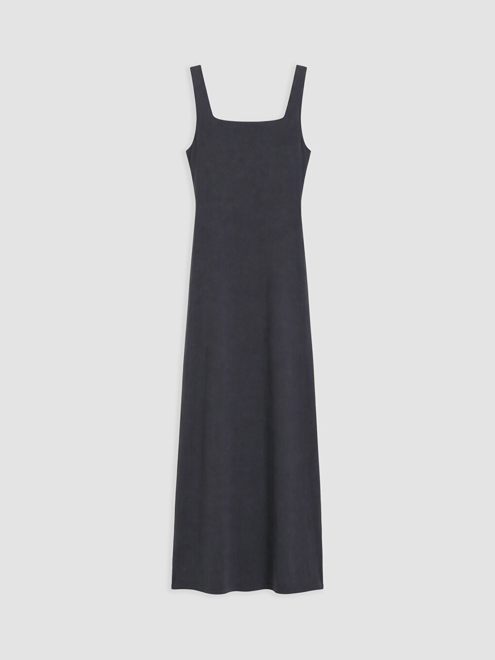 Siyah Kare Yaka Büzgülü Bodycon Elbise-1