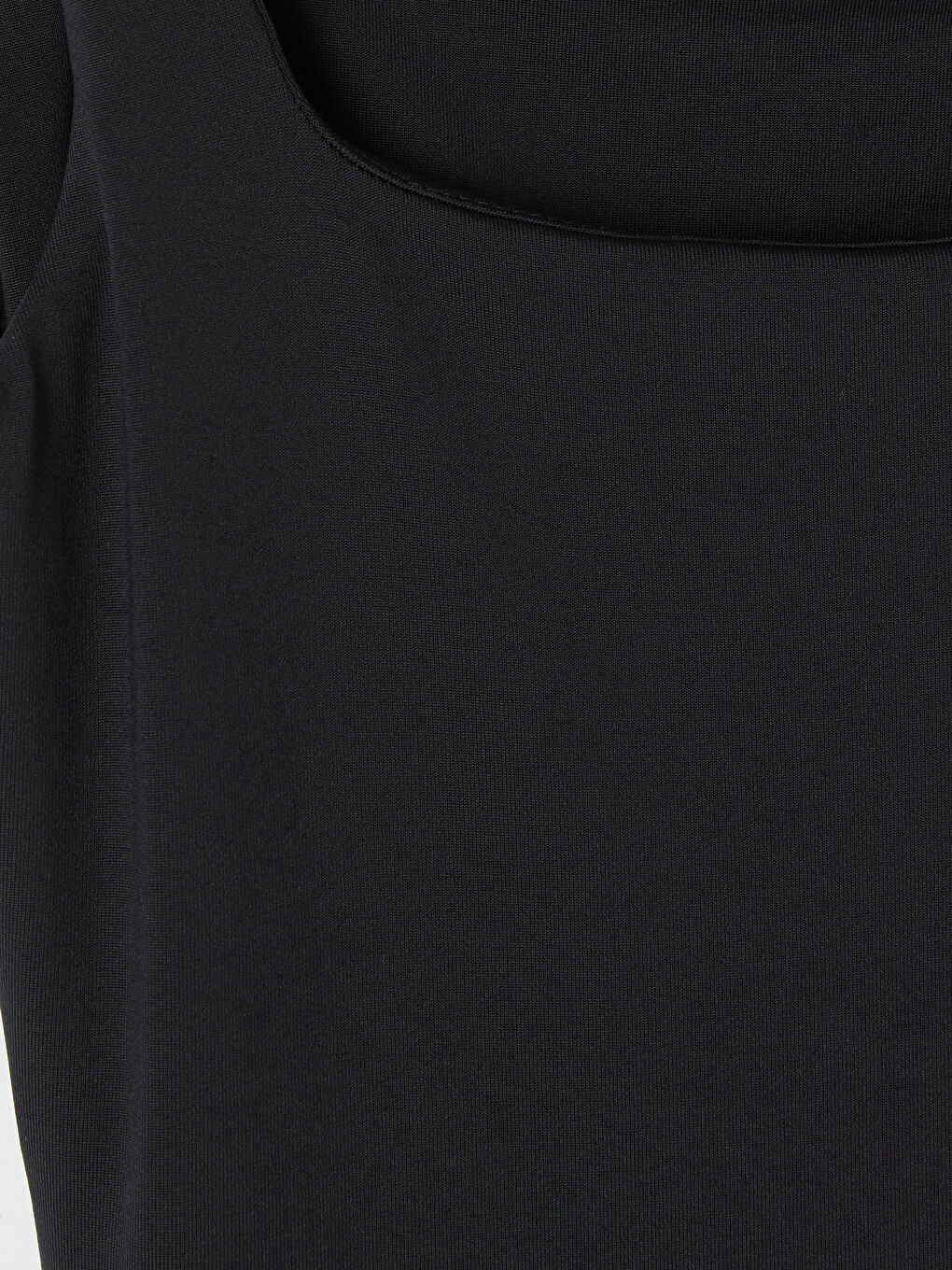 Siyah Kare Yaka Büzgülü Bodycon Elbise-1