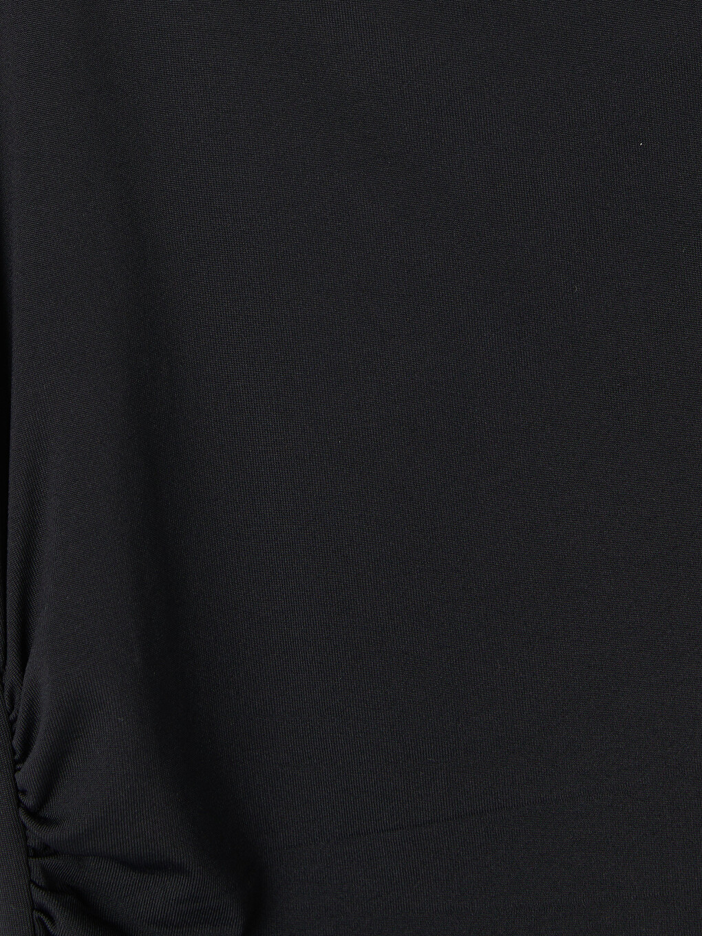 Siyah Kare Yaka Büzgülü Bodycon Elbise-3