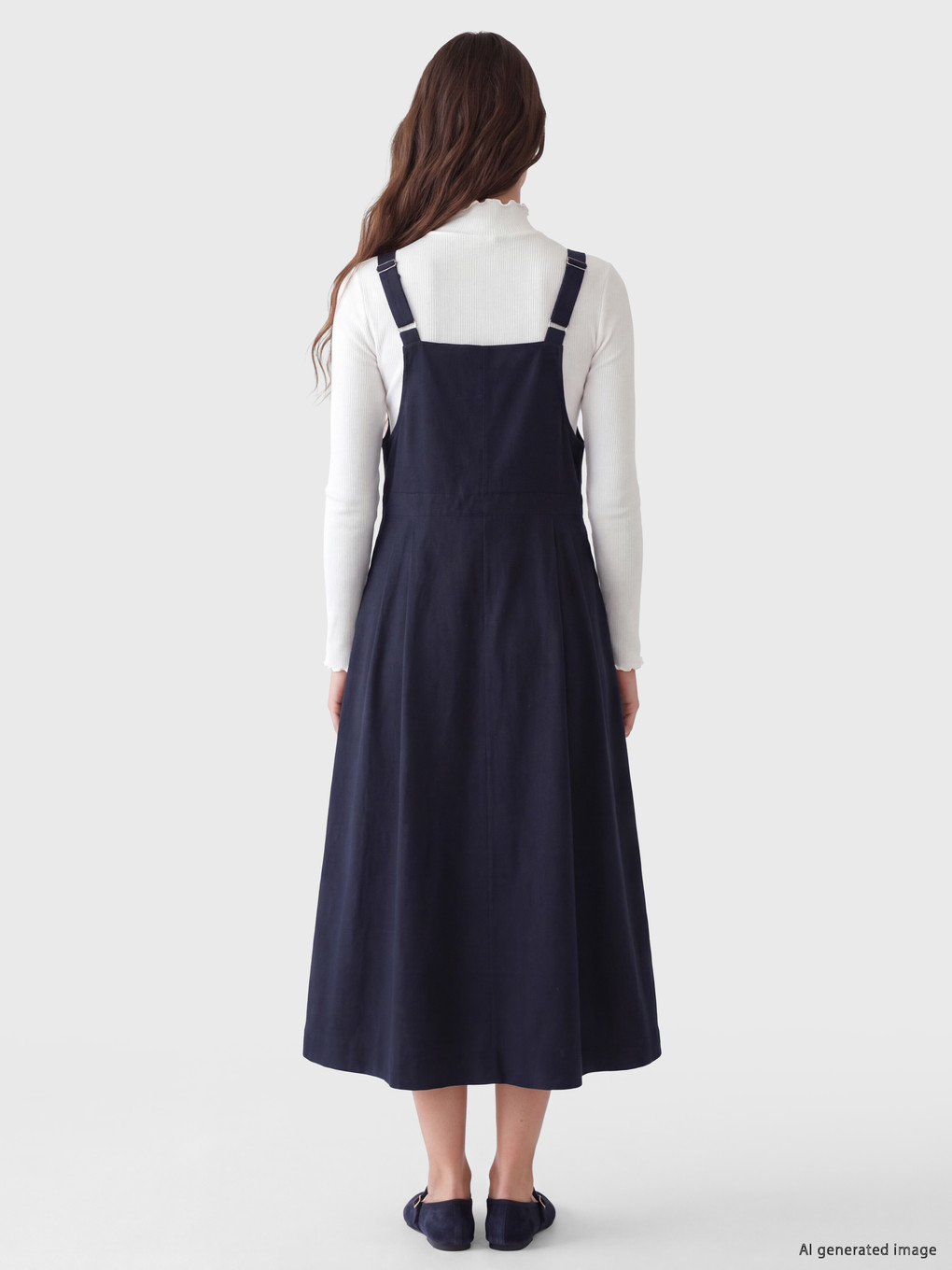 Square Neck Pinafore Dress-3