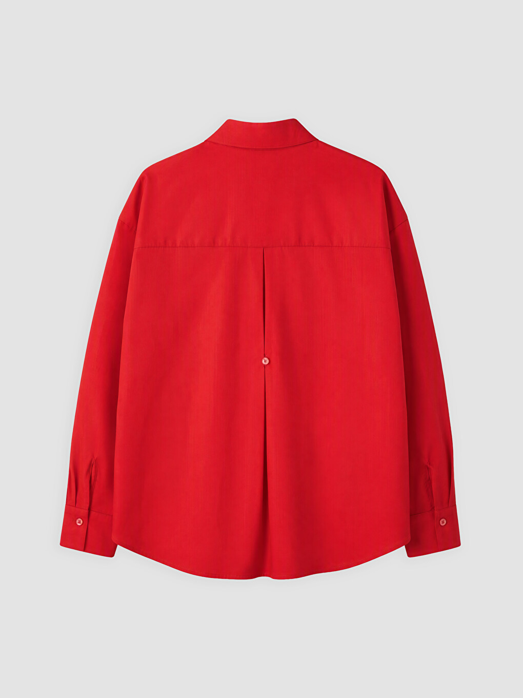 Kırmızı Oversize Poplin Kadın Gömlek-5