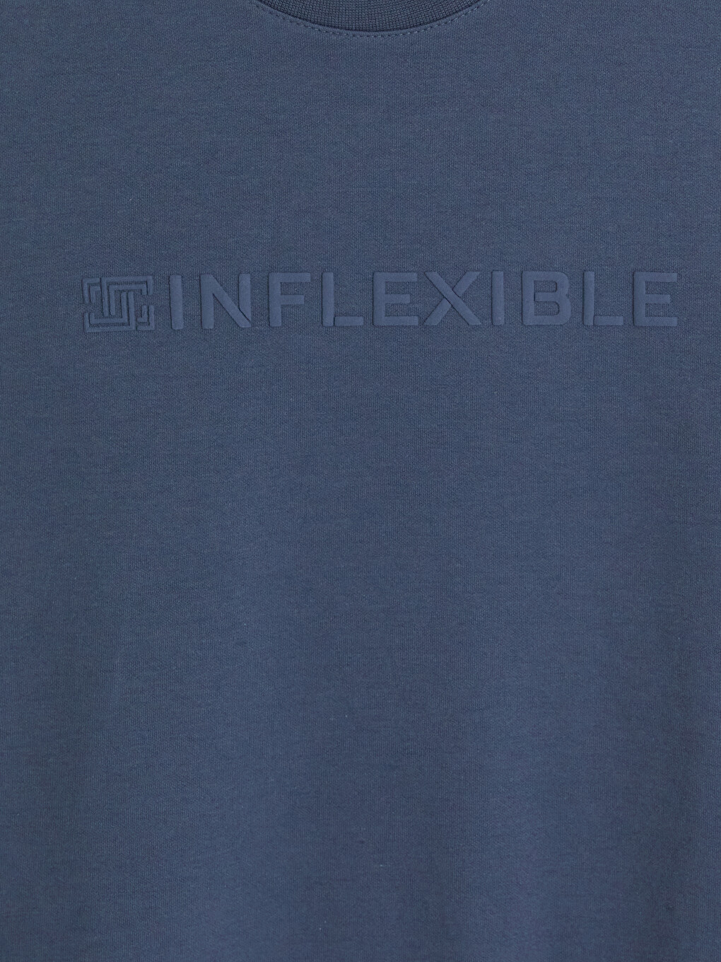 İndigo Bisiklet Yaka Baskılı Erkek Sweatshirt-1