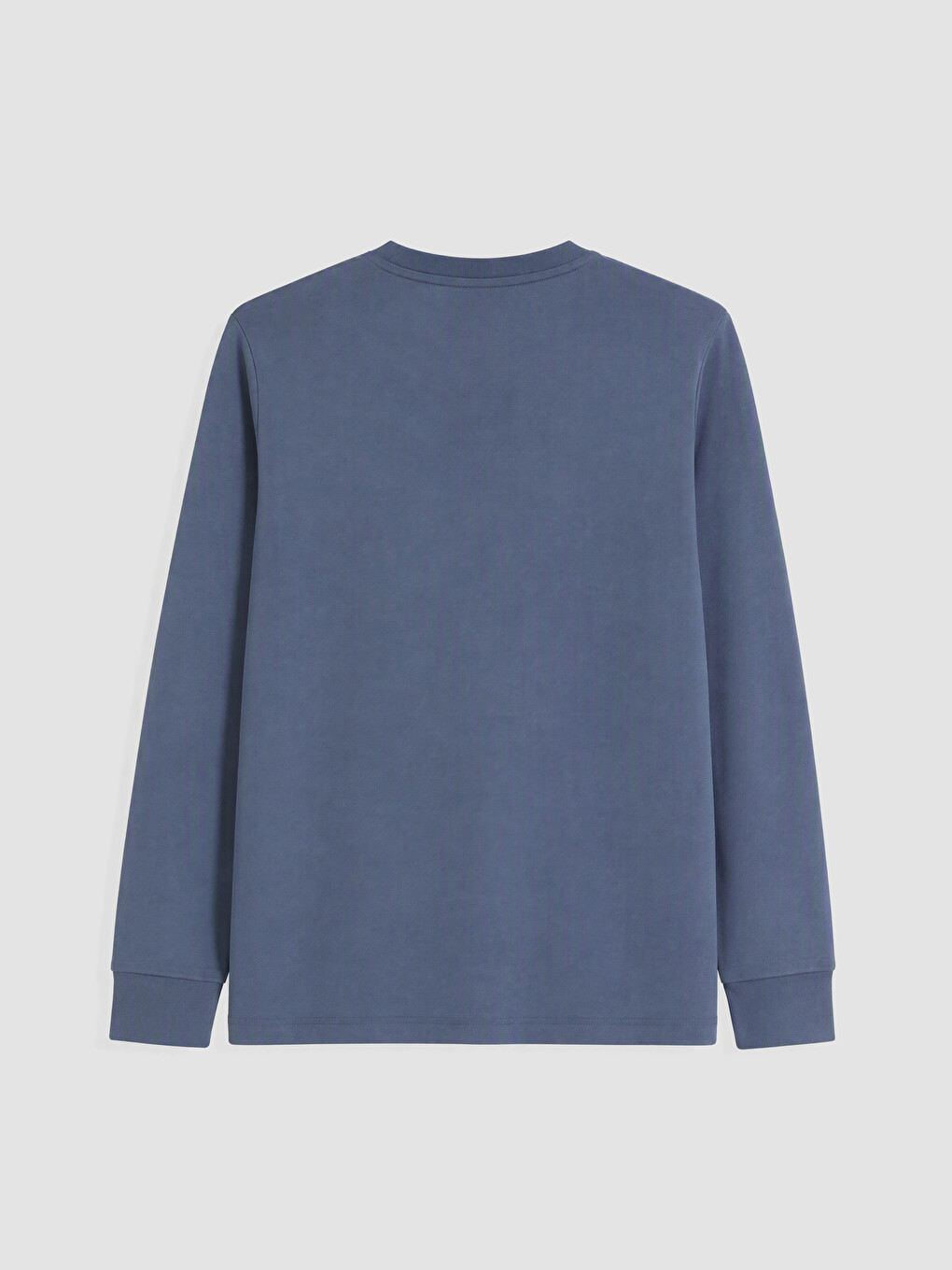 İndigo Bisiklet Yaka Baskılı Erkek Sweatshirt-2