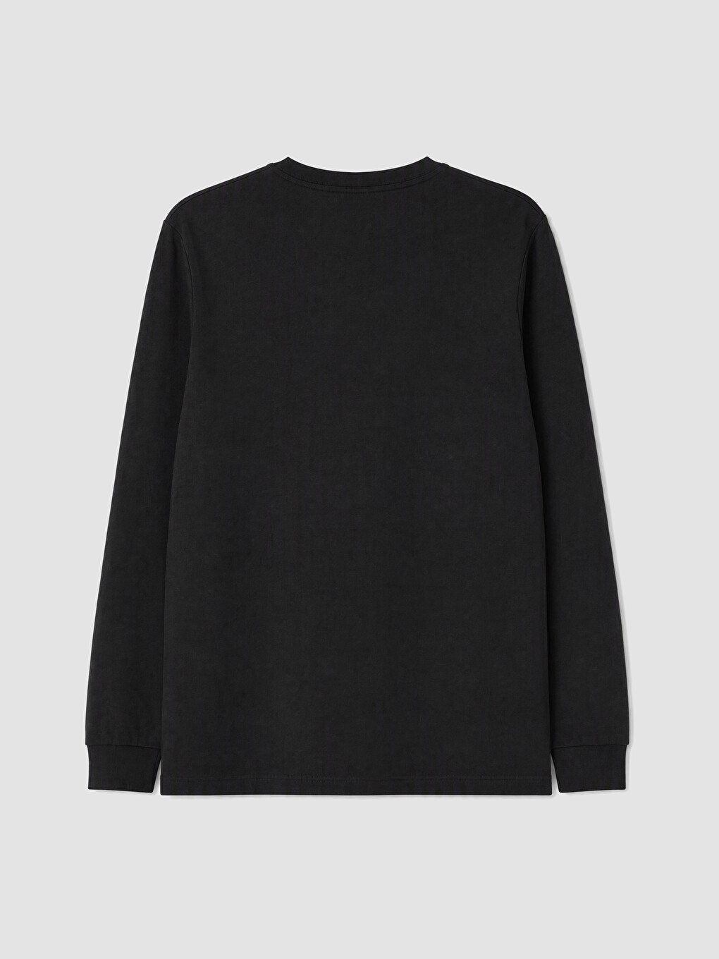 Siyah Bisiklet Yaka Baskılı Erkek Sweatshirt-2
