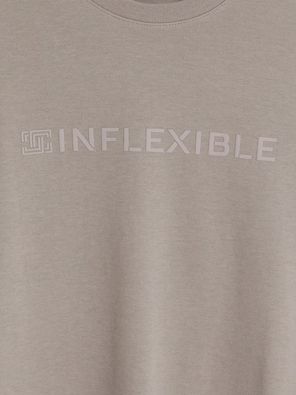 Gri Bisiklet Yaka Baskılı Erkek Sweatshirt-1