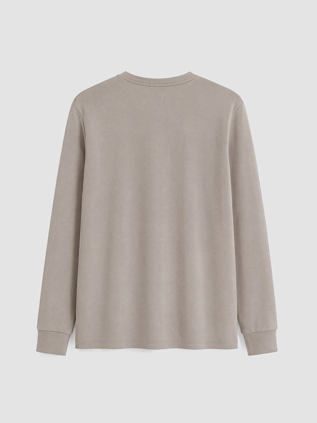 Gri Bisiklet Yaka Baskılı Erkek Sweatshirt-2