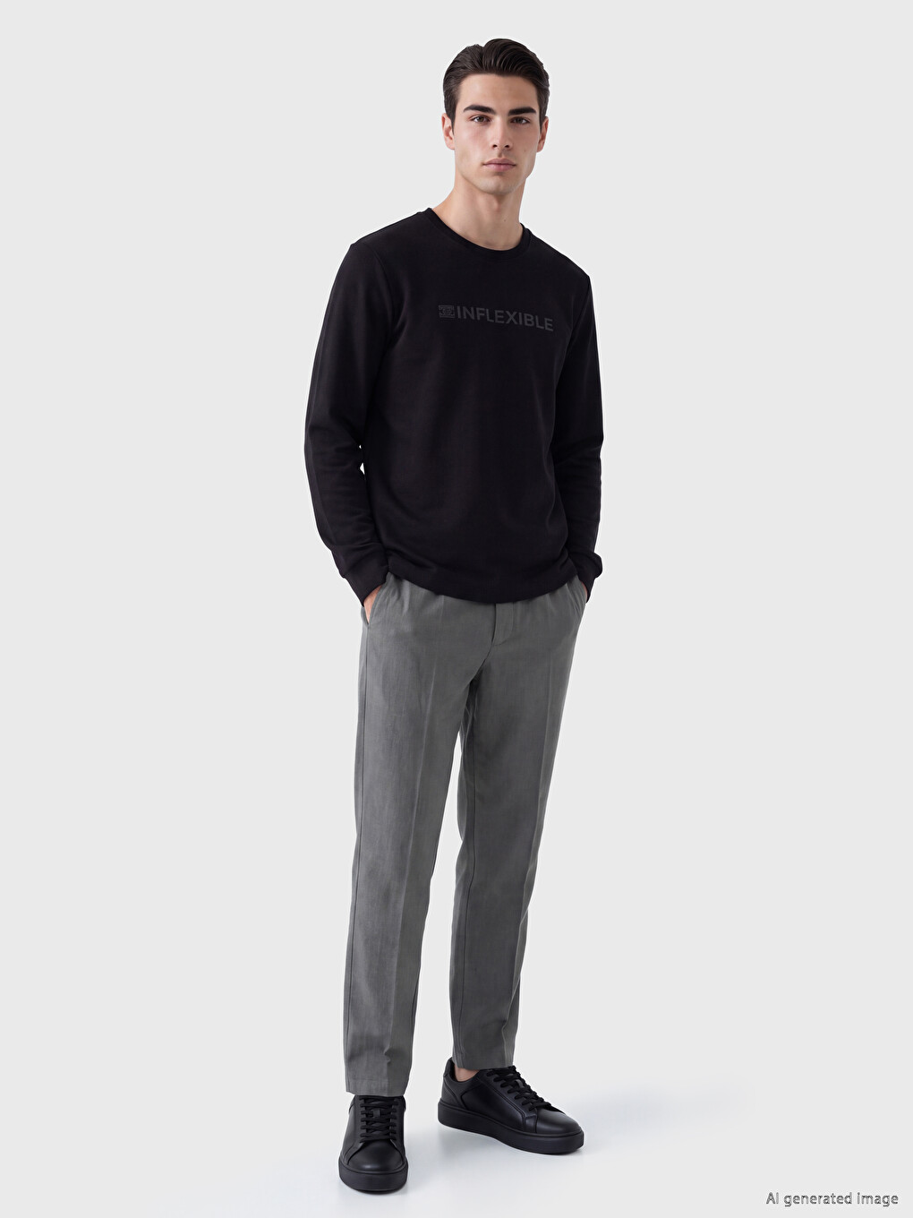 Crew Neck Printed Men's Sweatshirt-1