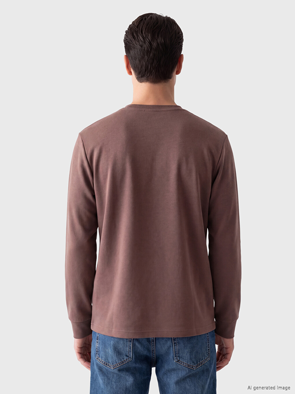 Pembe Bisiklet Yaka Baskılı Erkek Sweatshirt-2