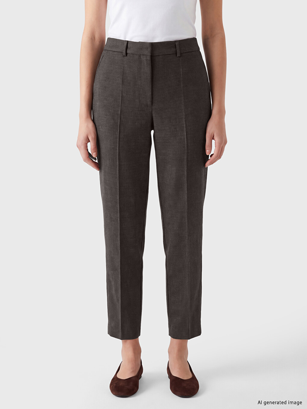 Regular Fit Patterned Women's Trousers-1