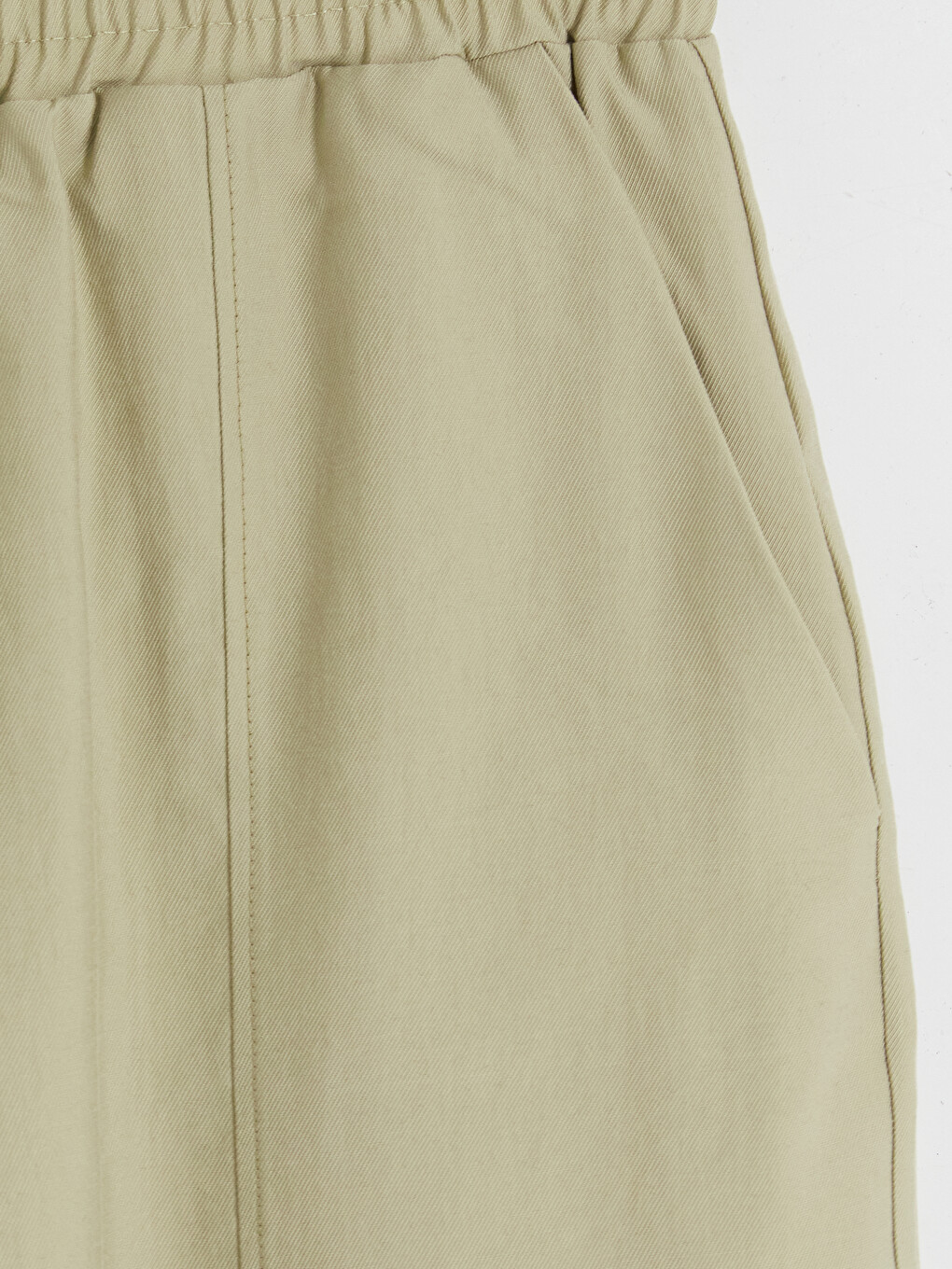 Yeşil Beli Lastikli Kadın Pantolon-1
